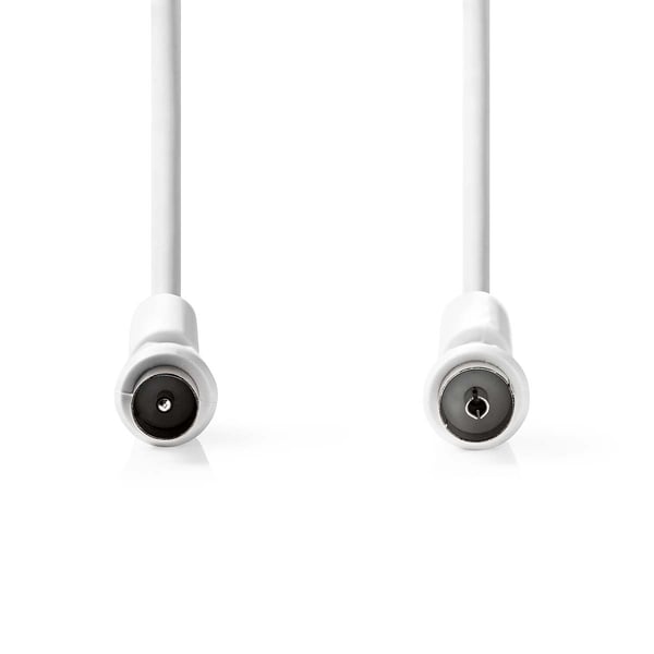 Nedis Coax Cable | IEC (Coax) Han | IEC (Coax) Hun | Nikkel belagt | 120 dB | 75 Ohm | Quad skjermet | 2.00 m | Rund | PVC | Hvit | Label