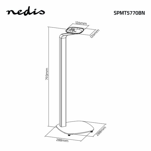Nedis Speaker Mount | Kompatibel med: Sonos® One SL™ / Sonos® One™ / Sonos® PLAY:1™ | Stativ | 10 kg | Fixed | Metall / Tre | Brun / Sort