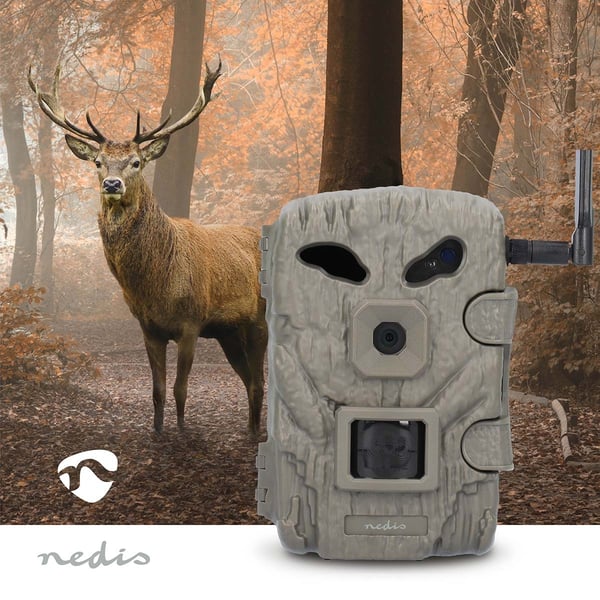 Nedis Wildlife Kamera | 1080p@30fps | 30.0 MPixel | 2 MPixel CMOS | IP66 | 4G | Svart No-Glow IR | Nattsyn | Betraktningsvinkel: 50 ° | Bevegelsessens