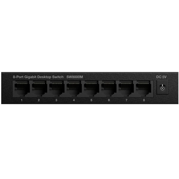 Strong 8-port Gigabitswitch Metall Svart