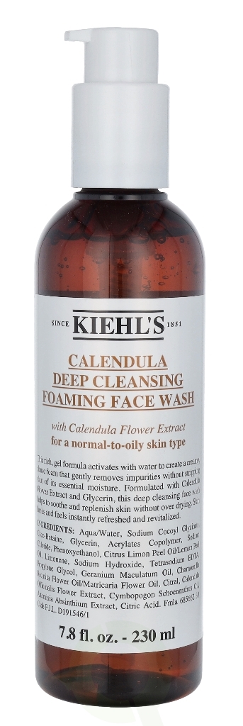 Kiehls Kiehl's Calendula Deep Cleansing Foaming Face Wash 230 ml For A Normal-To-Oily Skin Type