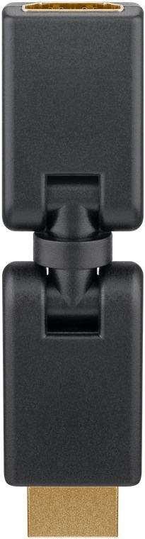 Goobay HDMI™-adapter 360°, gullbelagt (4K @ 60 Hz) HDMI™-kontakt (type A) > HDMI™-plugg (type A); bøybar