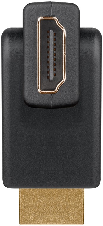 Goobay HDMI™-adapter 360°, gullbelagt (4K @ 60 Hz) HDMI™-kontakt (type A) > HDMI™-plugg (type A); bøybar