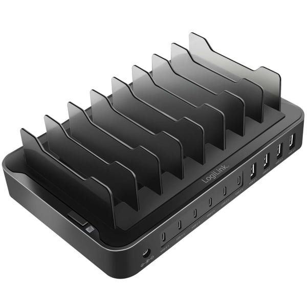 LogiLink Laddstation 10 portar 6st USB-C + 4st USB-A PD/QC3.0 120W
