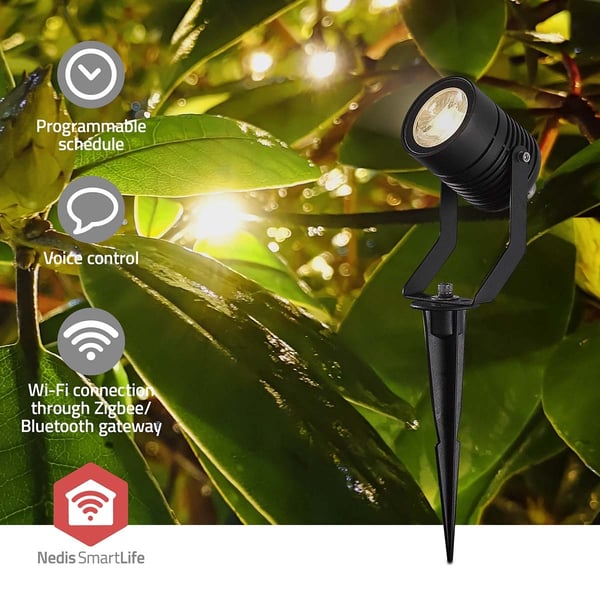 Nedis Smartlife utendørs lys | 3 x 90 lm | Zigbee 3.0 | 3 x 3 W | RGB | 2700 K | Aluminium | Android™ / IOS