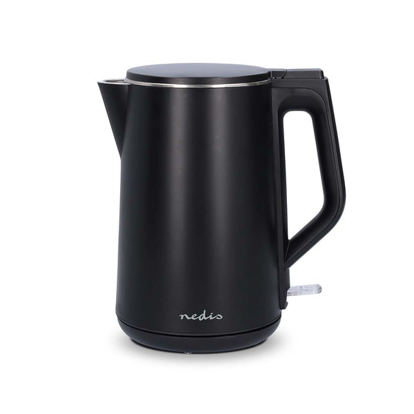 Nedis Vannkoker | 1.5 l | Plast | Sort | Roterbar 360 grader | Skjult varmeelement | Strix® kontroll | Koketørr beskyttelse