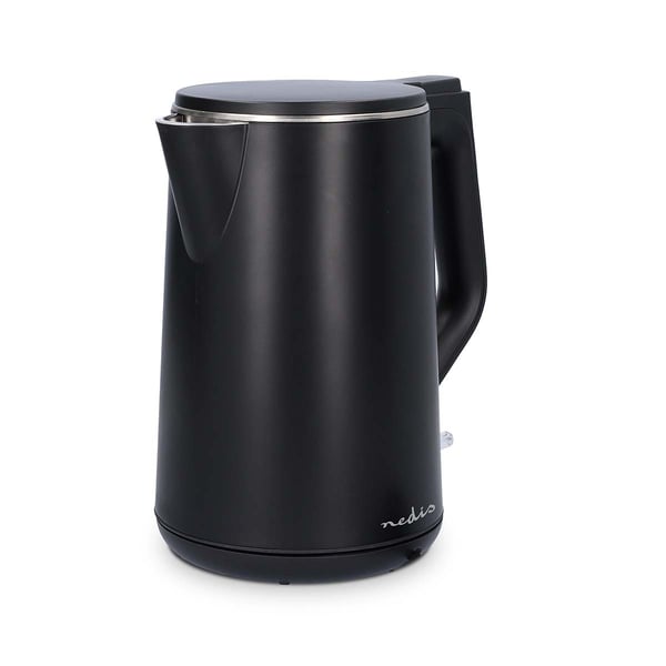 Nedis Vannkoker | 1.5 l | Plast | Sort | Roterbar 360 grader | Skjult varmeelement | Strix® kontroll | Koketørr beskyttelse