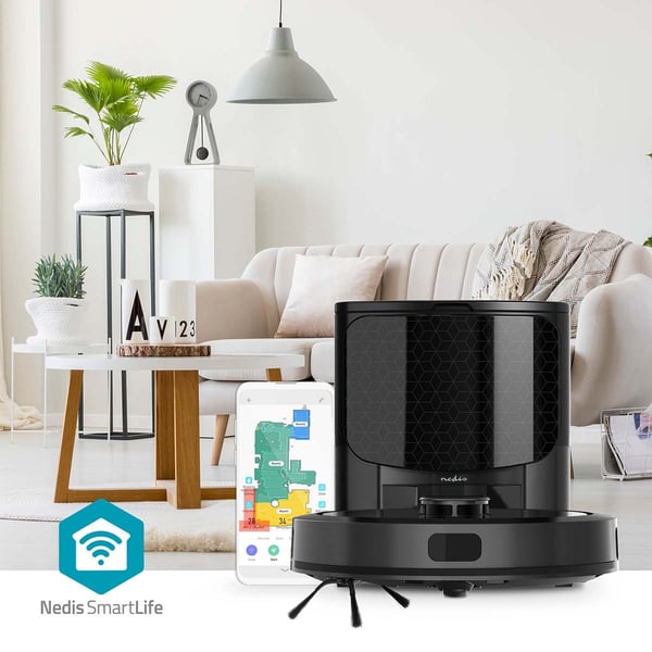 Nedis SmartLife Robot Støvsuger | Navigasjons metode: Lasernavigasjon | Wi-Fi | Kapasitet Collection Reservoir: 0.6 l | Automatsik lading | Maksimal d