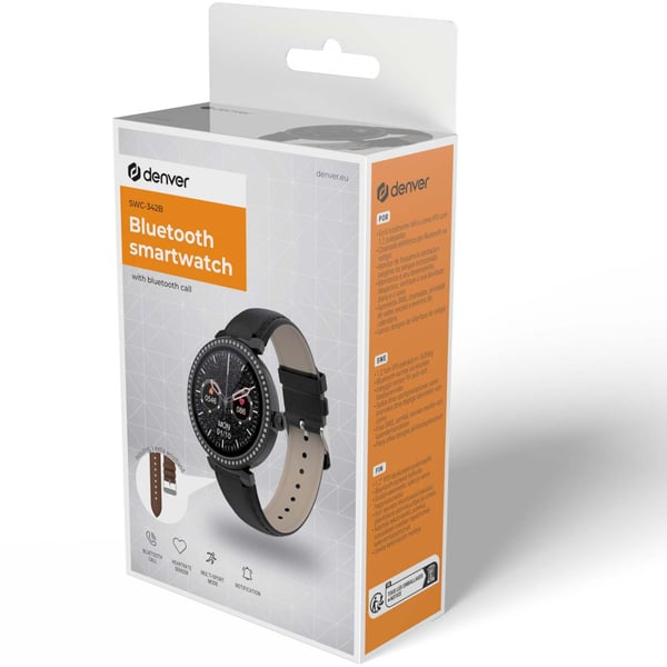Denver SWC-342B Bluetooth SmartWatch with heart rate & blood oxygen sensor