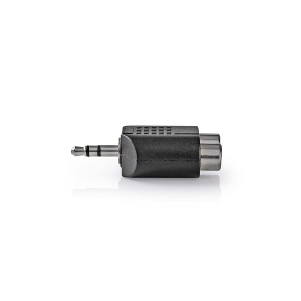 Nedis Stereo Audio Adapter | 3.5 mm Han | 2x RCA Hun | Nikkel belagt | Rett | ABS | Sort | 1 stk. | Boks
