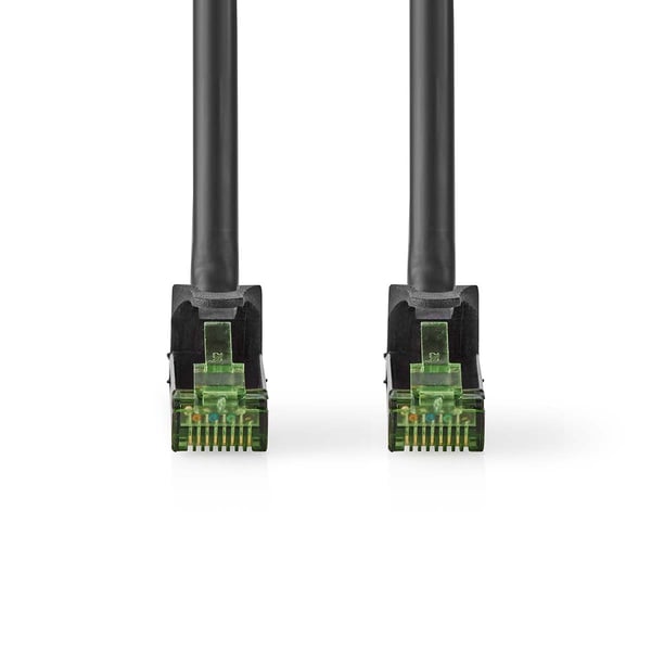 Nedis CAT7 verkkokaapeli | S/FTP | RJ45 uros | RJ45 uros | 1.00 m | Snagless | Pyöreä | LSZH | Musta | Label