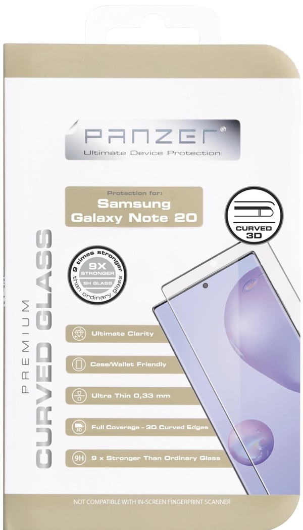 Panzer Samsung Galaxy Note 20, buet glass, svart