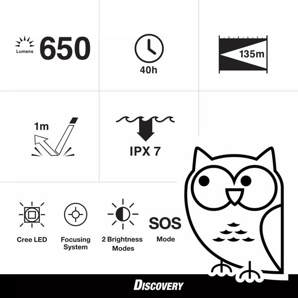 GP Discovery Torch Ursa 650Lm 1x18650