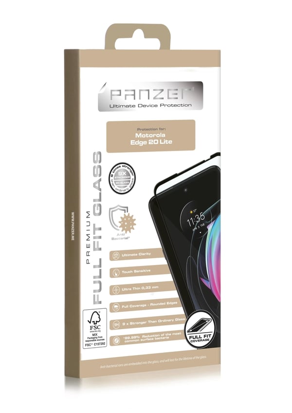 Panzer Motorola Edge 20 Lite Full-Fit Glass Svart