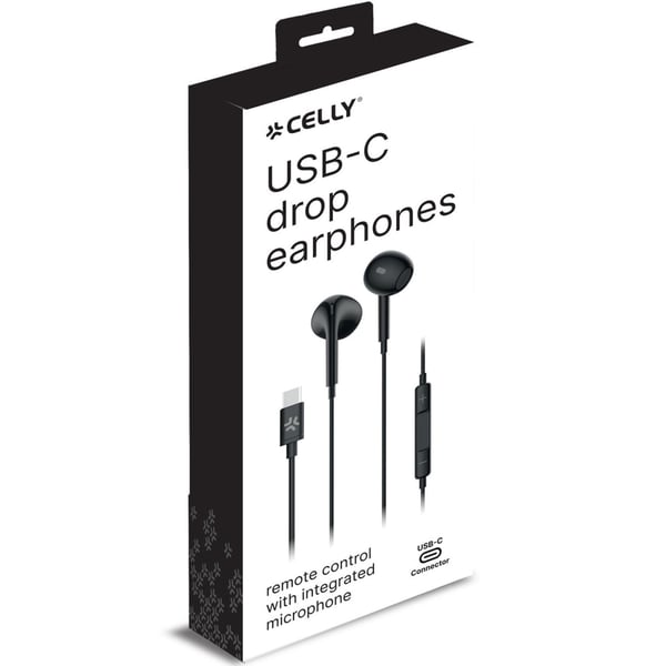 Celly UP1300 Drop USB-C stereohodetelefoner i svart