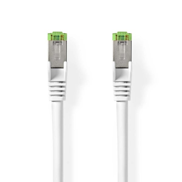 Nedis Cat 8.1 nettverkskabel | S/FTP | RJ45 Han | RJ45 Han | 1.00 m | Rund | LSZH | Hvit | Label
