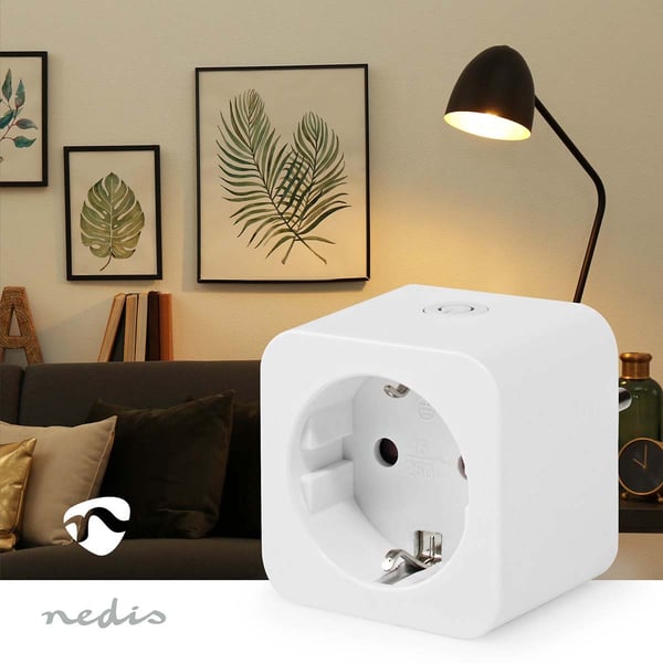 Nedis SmartLife Smart Plug | IP21 | Efektmåler | 3680 W | Hybrid (CEE 7/7) | 0 - 55 °C | Android™ / IOS | Hvit | 1 stk