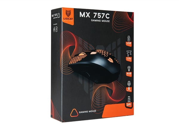 Liocat MX 757C - spillmus med RGB-belysning, svart