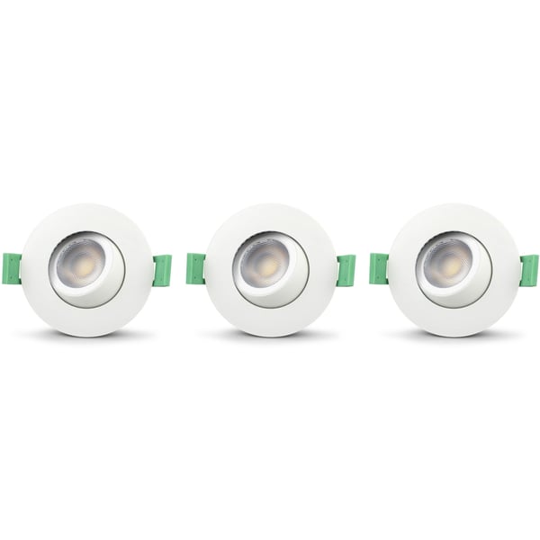 Llitt Sanna dimbar innfelt downlight 3000K/4000K 520lm IP65 3-pak Hvit