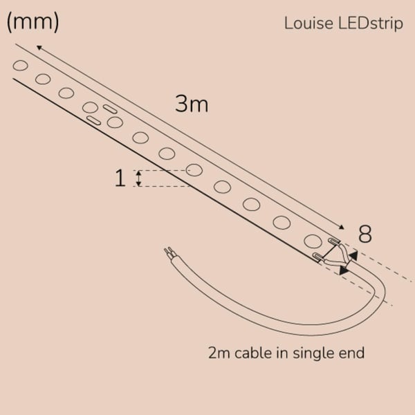 Llitt Louise Ledstrip COB-LED DOT uten transformator IP20 3 meter 3000K