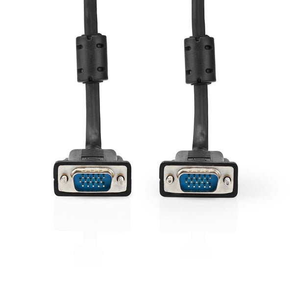 Nedis VGA-kabel | VGA Han | VGA Han | Nikkel belagt | Maksimum oppløsning: 1280x768 | 10.0 m | Rund | ABS | Sort | Label