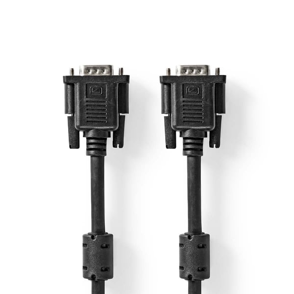 Nedis VGA-kabel | VGA Han | VGA Han | Nikkel belagt | Maksimum oppløsning: 1280x768 | 3.00 m | Rund | ABS | Sort | Label