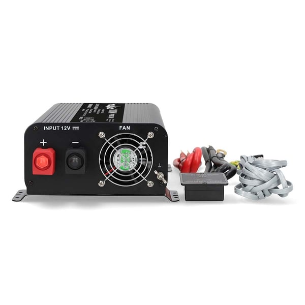 Nedis Power Inverter Pure Sine Wave | Inngangsspenning: 12 V DC | Enhetens strømuttak: Type F (CEE 7/3) / USB-A / 1x USB-C™ | 230 V AC 50 Hz | 1000 W