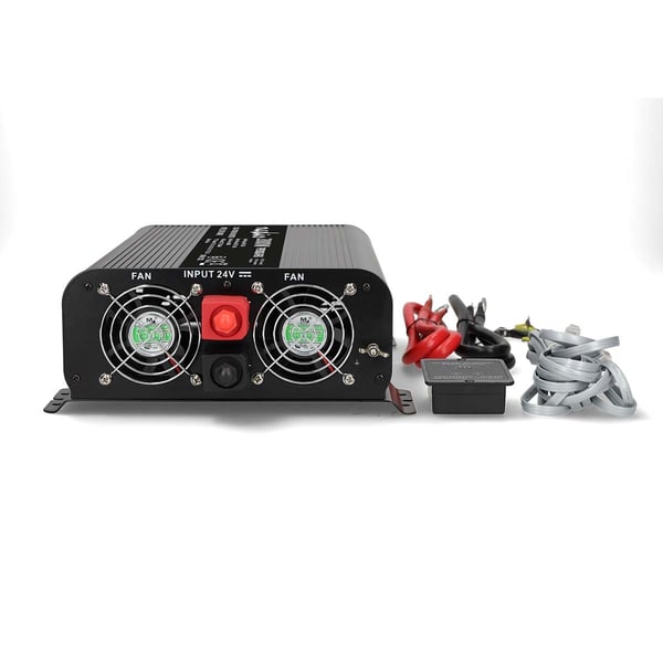 Nedis Power Inverter Pure Sine Wave | Inngangsspenning: 24 V DC | Enhetens strømuttak: Type F (CEE 7/3) / USB-A / 1x USB-C™ | 230 V AC 50 Hz | 2000 W