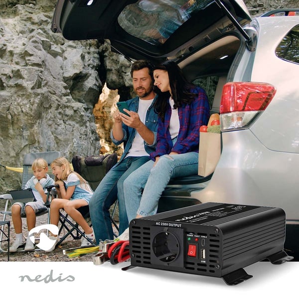 Nedis Power Inverter Pure Sine Wave | Inngangsspenning: 12 V DC | Enhetens strømuttak: Type F (CEE 7/3) / USB-A / 1x USB-C™ | 230 V AC 50 Hz | 300 W |
