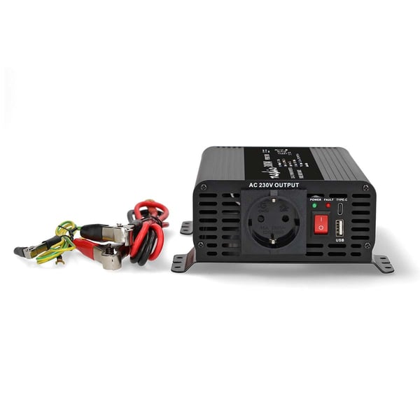 Nedis Power Inverter Pure Sine Wave | Inngangsspenning: 12 V DC | Enhetens strømuttak: Type F (CEE 7/3) / USB-A / 1x USB-C™ | 230 V AC 50 Hz | 300 W |
