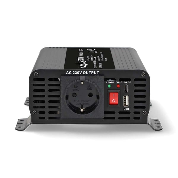 Nedis Power Inverter Pure Sine Wave | Inngangsspenning: 12 V DC | Enhetens strømuttak: Type F (CEE 7/3) / USB-A / 1x USB-C™ | 230 V AC 50 Hz | 300 W |