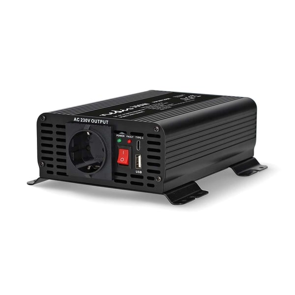 Nedis Power Inverter Pure Sine Wave | Inngangsspenning: 12 V DC | Enhetens strømuttak: Type F (CEE 7/3) / USB-A / 1x USB-C™ | 230 V AC 50 Hz | 300 W |