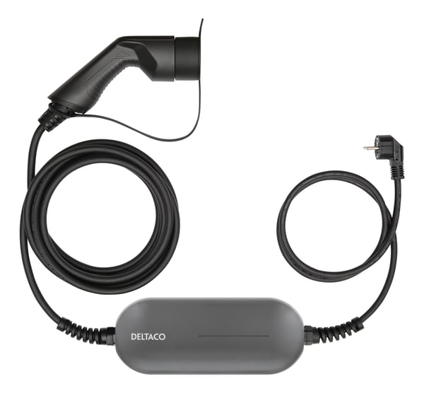DELTACO e-Charge, cable Mode2, Schuko - type 2, 10A, 1,5+4M