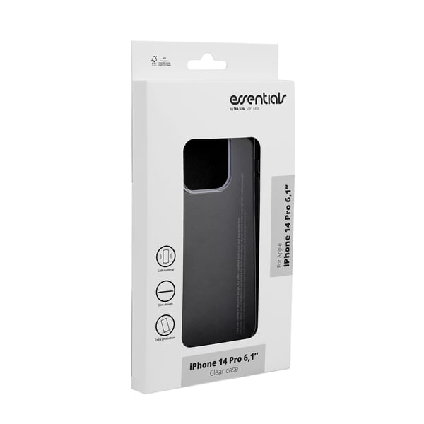 Essentials iPhone 14 Pro TPU-bakdeksel, gjennomsiktig