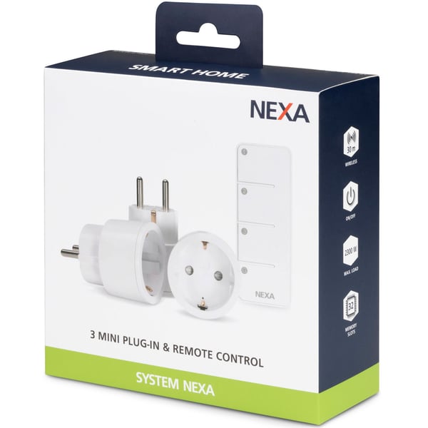 Nexa MYCR-2/SET 3 x miniplugin av/på inkl. fjernkontroll