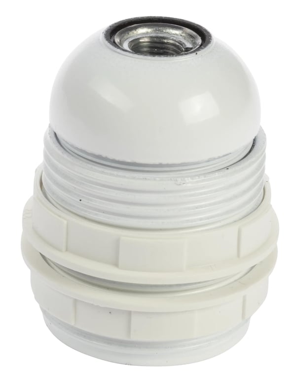 Nordic Quality Lampsockel E27 med lampskärmsring, Vit