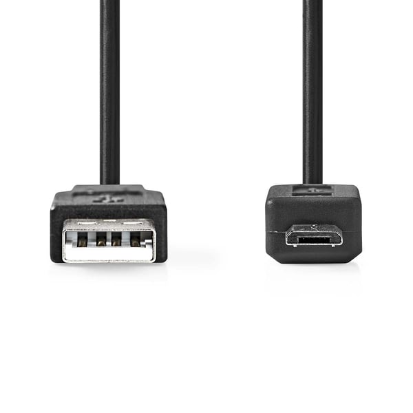 Nedis USB-kabel | USB 2.0 | USB-A Han | USB Micro-B Han | 480 Mbps | Nikkel belagt | 1.00 m | Rund | PVC | Sort | Boks