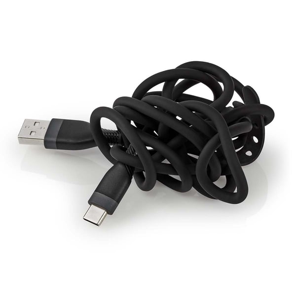 Nedis USB-kabel | USB 2.0 | USB-A Han | USB-C™ Hann | 15 W | 480 Mbps | Nikkel belagt | 1.50 m | Rund | Silikon | Sort | Boks