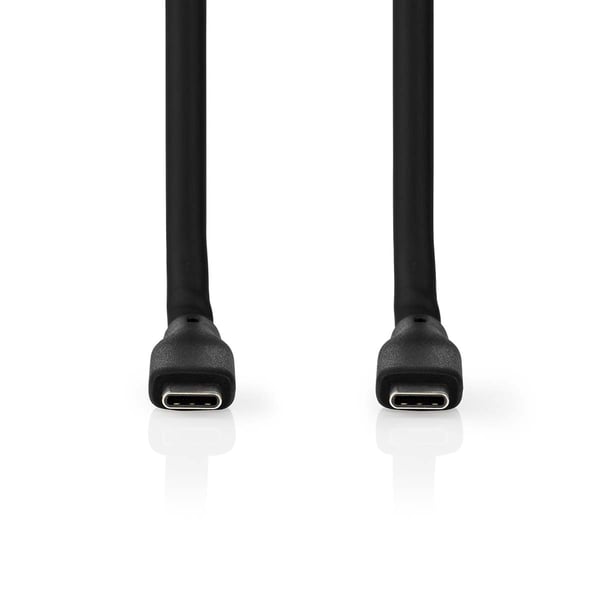 Nedis USB-kabel | USB 3.2 Gen 1 | USB-C™ Hann | USB-C™ Hann | 60 W | 4K@60Hz | 5 Gbps | Nikkel belagt | 1.50 m | Rund | Silikon | Sort | Boks