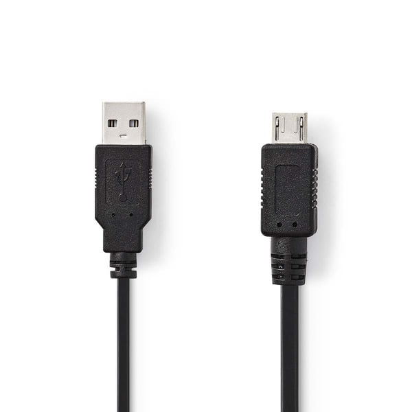 Nedis USB-kabel | USB 2.0 | USB-A Han | USB Micro-A | 480 Mbps | Nikkel belagt | 2.00 m | Rund | PVC | Sort | Plastpose
