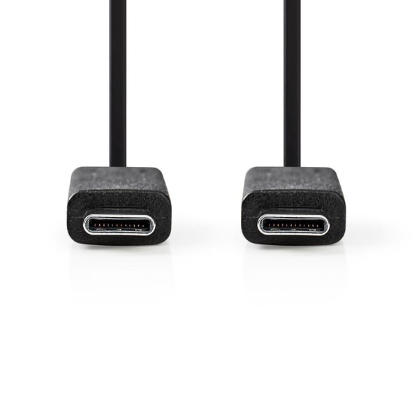 Nedis USB-kabel | USB 3.2 Gen 2 | USB-C™ Hann | USB-C™ Hann | 15 W | 10 Gbps | Nikkel belagt | 1.00 m | Rund | PVC | Sort | Stikkord