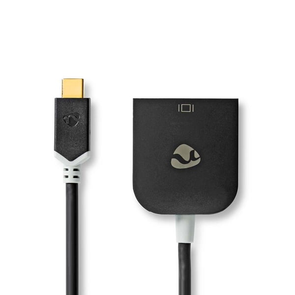 Nedis USB-C™ Adapter | USB 3.2 Gen 1 | USB-C™ Hann | VGA Hun 15p | 1920x1200 | 0.20 m | Rund | Gull belagt | PVC | Antrasitt | Boks