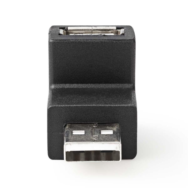 Nedis USB-A Adapter | USB 2.0 | USB-A Han | USB-A Hun | 480 Mbps | Rund | Nikkel belagt | PVC | Sort | Boks