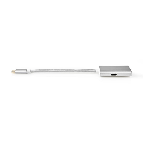 Nedis USB-C™ Adapter | USB 3.2 Gen 1 | USB-C™ Hann | DisplayPort Hun / USB-C™ Hunn | 4K@60Hz | Power delivery | 0.20 m | Rund | Gull belagt | Flettet