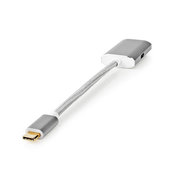 Nedis USB-C™ Adapter | USB 3.2 Gen 1 | USB-C™ Hann | DisplayPort Hun / USB-C™ Hunn | 4K@60Hz | Power delivery | 0.20 m | Rund | Gull belagt | Flettet