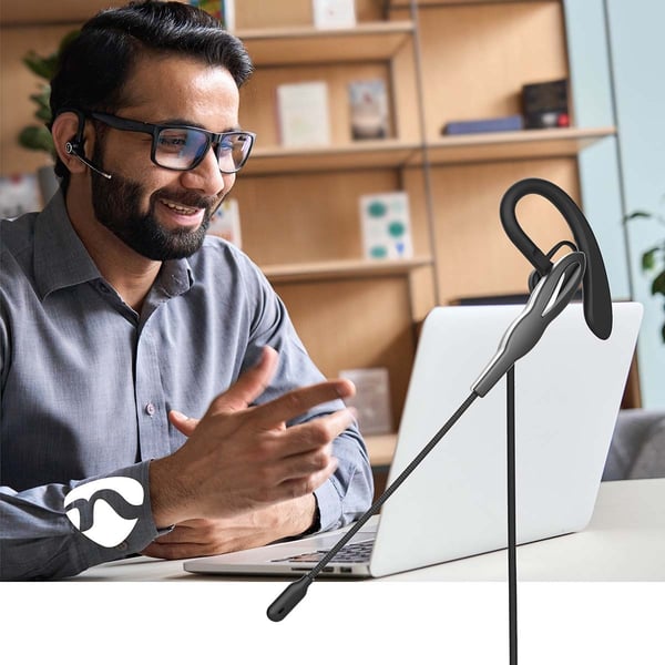 Nedis PC headset | In-Ear | Mono | USB Type-A / USB Type-C™ | Vikbara Mikrofon | Grå / Svart