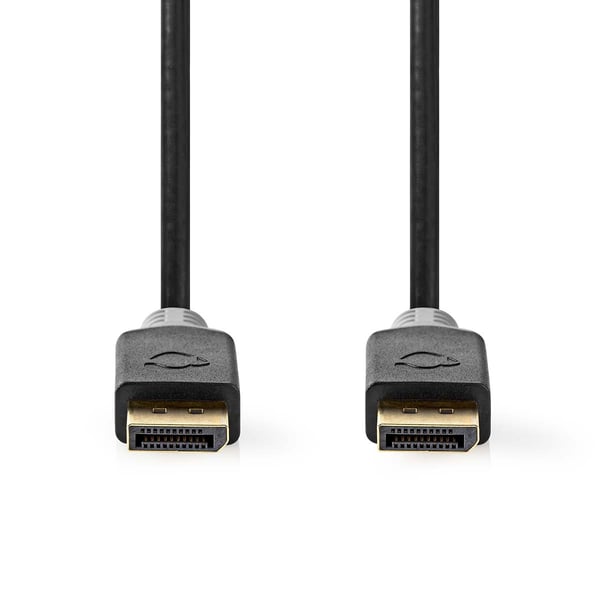 Nedis Displayport-kabel | DisplayPort Han | DisplayPort Han | 8K@60Hz | Gull belagt | 2.00 m | Rund | PVC | Antrasitt | Boks