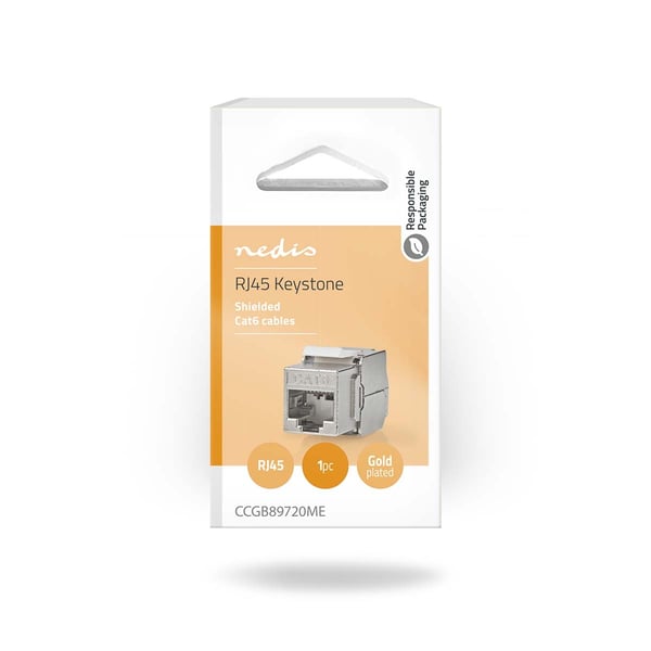 Nedis Keystone | CAT6 / Keystone | RJ45 Hun | S/FTP | Metall | Boks