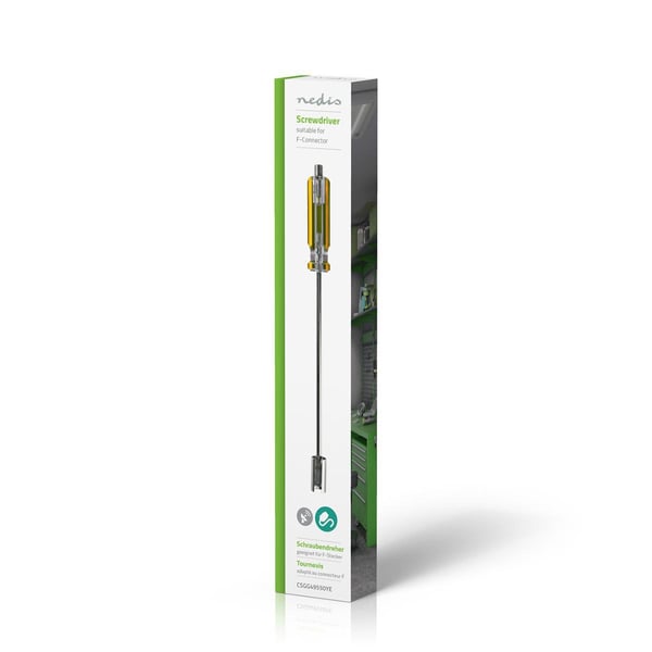 Nedis Installasjonsverktøy for Antennekabel | Screw Driver | Gjennomsiktig / Gul | ABS