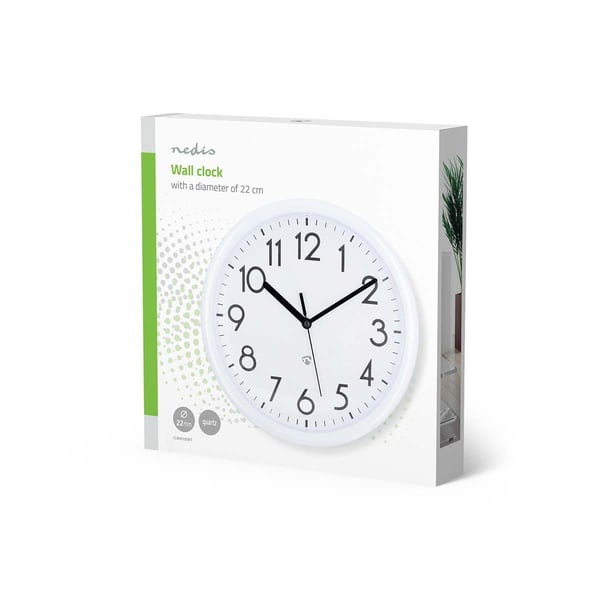 Nedis Vægur | Diameter: 220 mm | Plastik | Hvid
